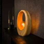 Lyora Mango-Holztischlampe Arch 1x E27 - 43cm