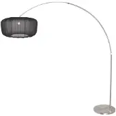 Steinhauer Bogenlampe Sparkled Light, alu / grau / zink, für Wohn- / Esszimmer, Metall, Modern, Stehlampe