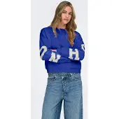 ONLY Sweatshirt "ONLSWEAT L/S BACK/SLEEVE PRINT SWT NOOS", Baumwollmischung, loose fit