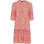 Bruno Banani Minikleid mit abstraktem Animal-Print, figurumspielende Passform mit Volants