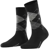 Burlington Socken "Marylebone", Damen, Gr. 36-41, schwarz-weiß (3000, schwarz), Baumwollmischung, Argyle-Muster, Socken Socken, Einheitsgröße 36-41, wärmende Wollmischung, Argyle-Muster