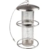 Windhager Futterhaus "Pick-Up, Futterspender aus wetterfestem Edelstahl" Futterstation inkl. Aufhängung, Füllmenge ca. 0,9L, 14 x 14 x 28cm