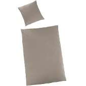 H.G. Hahn-Haustextilien Luxus-Satin Bettwäsche uni Farbe taupe Größe 135x200 cm