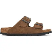Birkenstock für Damen. 1032717 Sandalen aus Leder Arizona (Schmale Passform) braun (40), Wohnung, Wildleder, Keine, Lässig