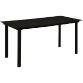 vidaXL Möbel Garten-Esstisch Schwarz 150x80x74 cm Stahl und Glas - Gartentische &14207