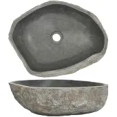 vidaXL Waschbecken Flussstein Oval (45-53)x(34-41) cm
