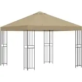 vidaXL Pavillon 3 x 3 m Beige Polyester und Stahl 190 gsm