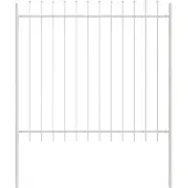 vidaXL Gartenzaun WOERDEN 1,7 x 1,5 m Pulverbeschichteter Stahl Weiß