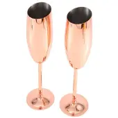 Tlily 2Er-Set Champagner Wein FlöTen Aus Edelstahl, GläSer Aus RoséGold, Unzerbrechlich, Bruchsicher