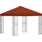 vidaXL Pavillon 3 x 3 m Terrakotta Polyester und Stahl 190 gsm