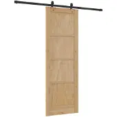 vidaXL Schiebetür Natürlich und Schwarz 73,5 x 211 cm