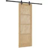vidaXL Schiebetür Natürlich und Schwarz 73,5 x 211 cm