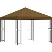 vidaXL Pavillon 3 x 3 m Taupe Polyester und Stahl 190 gsm