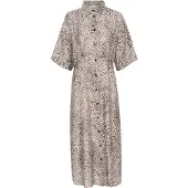 Kaffe Midikleid "Kleid KAdebra", Damen, Gr. 34, N-Gr, beige (abstract leopard), Obermaterial: 80% Viskose CV. 20% Polyamid PA., Kleider Midikleid
