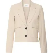 B.young Blusenblazer "Blazer BYDANTA", Damen, Gr. 38, beige (humus melange), Obermaterial: 88% Polyester PES. 8% Viskose CV. 4% Elasthan EL., Blazer Blusenblazer