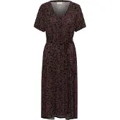 Kaffe Midikleid "Damen Kleid KAbeathe", Damen, Gr. 42, N-Gr, braun (fudge, schwarz flower print), Obermaterial: 100% Viskose LENZING ECOVERO CV LenzEcov., Kleider Midikleid