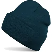 StyleBREAKER Strickmütze "Winter Strickmütze mit Krempe", Herren, blau (petrol, blau), Obermaterial: 100% Polyacryl PAN., Modisch, Mützen Strickmütze