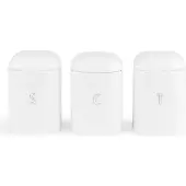 Salter BW14043EU7 Boston 3-Piece Canister Set, White