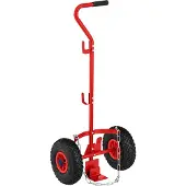 Relaxdays Transportwagen für Gasflaschen, für 3 & 5 kg Flaschen, Luftreifen, Stahl, Gasflaschenwagen, rot/schwarz