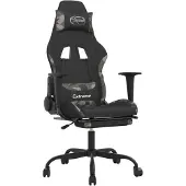 vidaXL Gaming-Stuhl mit Massage & Fußstütze Schwarz Camouflage Stoff