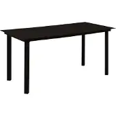 vidaXL Garten-Esstisch Schwarz 150x80x74 cm Stahl und Glas