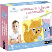 Nathan Mes 4 animaux de la ferme à assembler, 1 Jahr(e), Karton, Mehrfarbig