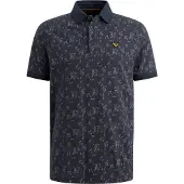 PME Legend Poloshirt Piqué Bedruckt Marine