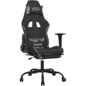 vidaXL Gaming-Stuhl mit Fußstütze Schwarz und Tarnfarben Stoff