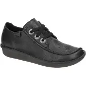 Clarks FUNNY DREAM Damenschuhe - bequeme Schnür- Halbschuhe schwarz Freizeit