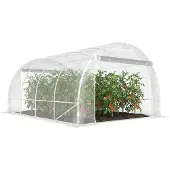 Outsunny Gewächshaus ca. 4 x 3 x 2 m Foliengewächshaus mit Reißverschlusstür