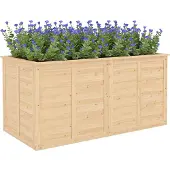 Outsunny Hochbeet Holz 152 x 77 x 77 cm Erhöhtes Kräuterbeet mit Offenem Boden