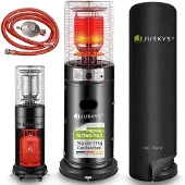 Juskys Outdoor Heizstrahler Cuna mit 11 kW Gas-Brenner - Heizpilz Terrassenheizer mit Gas für Terrasse Balkon und Garten - für 5 und 11 kg Gasflaschen