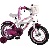Yipeeh Kinderfahrrad Heart Cruiser - Mädchen - 12 Zoll - Weiß / Lila