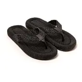 Brasileras Damen Sandalen mit rutschfester Sohle bequem schuhe für strand/schwimmbad/stadt schwarz 38 EU - UBFOPE
