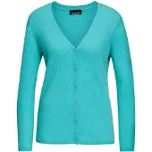 Goldner Strickjacke "Weiche Kaschmirstrickjacke mit V-Ausschnitt" Ohne