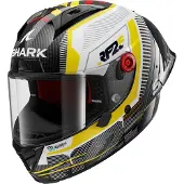 Shark Aeron-GP Replica Raul Fernandez Signature DWY Carbon Weiß Gelb Glossy Integralhelm Größe XL