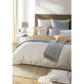 Curt Bauer Uni-Mako-Satin Baumwolle Bettwäsche 140x200 cm + 70x90 cm Denim