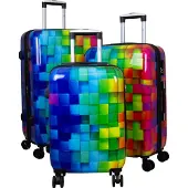 Monopol Hartschalen-Kofferset Trolleyset 3 teilig Mosaik Motivkoffer
