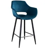 KAWOLA Barhocker ZAJA Barstuhl Sitzhöhe 76 cm Velvet petrol