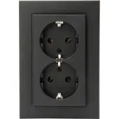 Technim 958250001 HK07 - Schutzkontaktsteckdose, 2-fach, Farbe: schwarz matt