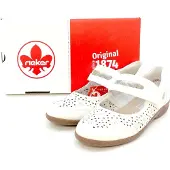 Rieker Damen Kletthalbschuh offen und durchbrochen weiß 36