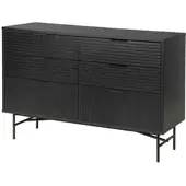 Home24 Sideboard KNIVS 6 Schubladen in Eiche Schwarz | Gr.: onesize