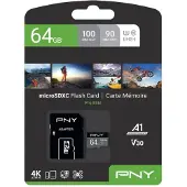 PNY PRO Elite, 64 GB, MicroSDXC, Klasse 10, UHS-I, 100 MB/s, Class 3 (U3)