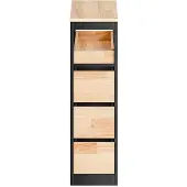 SoBuy Badunterschrank mit Toilettenpapierhalter Schubladen-Schrank Schwarz Skandinavisch BZR54-II-SCH
