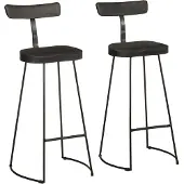 vidaXL Barhocker 2 Stk. Schwarz 49x43x103 cm Mango Massivholz