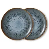 HK Living - 70's Teller, Ø 22 cm, mineral (2er-Set)