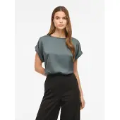 Vila "VIELLETTE S/S SATIN TOP - NOOS" Kunstfaser, regular fit