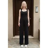 MyFashion Herzchen-Ausschnitt Leinenmischung Overall