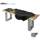 Sam Outillage Sitzbank Baumkante 120 cm natur massiv Akazie silber