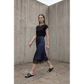 MyFashion Spitzenverzierte Satin-Midi-Rock